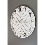 Asse Tasarım Arapça Rakam Long Line Dekoratif Duvar Saati Beyaz & Gümüş 50 x 50 cm Sessiz Mekanizma - Beyaz - Gümüş