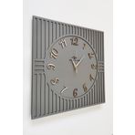 aSSe Tasarım Kare Çizgi Desenli Türkçe Rakam Antrasit & Gold Dekoratif Siyah&gümüş 50x50cm Duvar Saati