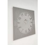 Asse Tasarım Kare Çizgi Desenli Türkçe Rakam Dekoratif 50X50CM Duvar Saati - Antrasit - Gümüş