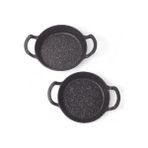 Asseds Store 2'li Granit Alüminyum Döküm Sahan Seti | Yapışmaz Yumurta & Kızartma Tavası | Granit Omlet Tavası (18CM + 20CM) | Eşit Isı Dağılımı ve Dayanıklı - Option-1 - --