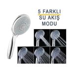 Asseds Store 5 Fonksiyonlu Büyük Başlı El Duşu Duş Başlığı - Farklı Püskürtme Modları - Yüksek Kaliteli Abs Krom Kaplı G1/2 Uyumlu - 1 lt