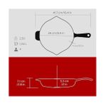 Asseds Store Döküm Yuvarlak Kızartma Tavası Döküm Demir Yekpare Saplı. ÇAP(Ø)24CM - Kırmızı - Option-1 - --