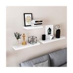 Asseds Store Duvar Rafı, Kitaplar, Resimler, Dekorasyon, Asılı Raf, 40 x 20 x 3,8 Cm, Ofis Rafı, Mdf, Oturma Odası, Mutfak, Koridor, Yatak Odası, Banyo Için, Beyaz LWS24WT - Abanoz - Option-1