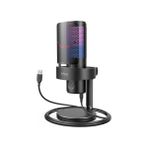Asseds Store Fifine A9 USB Rgb LED Işıklı Masaüstü Mikrofon, Siyah - Option-1 - 001-Renkli