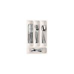Asseds Store Flexispace 899410 Mutfak Gereçleri Için Çekmece Düzenleyici, Plastik, Beyaz, 37 x 22,2 x 4,5 cm - Kestane Akaju - Option-1