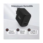 Asseds Store Juo 65W Gan Usb-C + Usb-A Şarj Aleti & iPad & & Notebook Uyumlu Pd Hızlı Şarj Cihazı - 001-Renkli