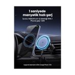 Asseds Store Kablosuz Araç Şarj Cihazı Cep Telefonu Tutucu Şarj Fonksiyonlu Araç Cep Telefonu Tutucu 16,16 Pro,16 Pro Max,15,14,13,12 Serisi Için Magsafe ile Uyumlu, Bekleme Fonksiyonunu Destekler - 001-Renkli