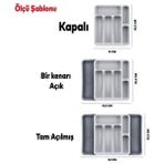 Asseds Store Kaşıklık Çekmece Içi Ayarlanabilir Açılabilir Bıçak Kaşık Çatal Çekmece Içi Düzenleyici Kayar Kaşıklık - Kestane Akaju - Option-1
