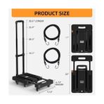 Asseds Store Katlanır El Arabası, 6 Tekerlekli ve 2 Elastik Halatlı Ağır Hizmet Arabası, Katlanabilir ve Bagaj, Seyahat, Taşınma, Alışveriş, Ofis Kullanımı Için Ideal, 500 Lbs'ye Kadar Tutar, Saklaması Kolay, - Option-1