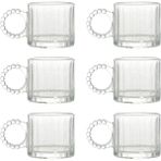 Asseds Store Kristal Cam Bardak Seti, 300ML, 6 Parça, Boncuk Kulplu - Option-1 - 0 - Siyah
