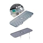 Asseds Store Musluk Emici Mat, Silikon Katlanabilir Musluk Sıçrama Koruması Lavabo Damlama Matı Su Tutucu Lavabo Matı Kurutma Matı Mutfak ve Banyo Için Lavabo Aksesuarları (Gri) - 0 Siyah - Option-1