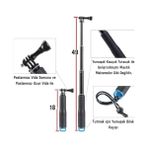 Asseds Store Uyumlu Selfie Çubuğu,/djı/akaso Aksiyon Kamera Selfie Çubuğu,alüminyum Gövde,su Altı Kullanımına Uygun Paslanmaz Vida,kaymaz Kauçuk Sap,bilek Kayışı & Spor – Seyahat – Vlog Için - Ahşap