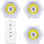 Asseds Store Uzaktan Kumandalı 3'lü Köşeli Spot LED Lamba Kablosuz Pilli Işıldak 1410 - 1 - 10 W - Amber
