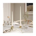 Assess Store Deluxe Homeart Iç Mekan Alevsiz LED Yemek Mumu - 2'li Set - Gerçek Alevli ™ Teknolojisi - Pille Çalışan Mum (38 Cm, Krem) - 1 - 10 W - Altın