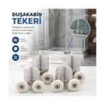 Assess Store Duşakabin Kapı Tekerleği Seti, 4'lü Alt/üst Duş Kapısı Rulmanı, Cam Duşakabin Sürgü Tekerlek Takımı, Sessiz Kayar, Paslanmaz Vidalı, Kolay Montaj, Dayanıklı - 001-Renkli
