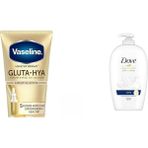 Assess Store Gluta Hya Serum Etkili Uv Losyon Leke Karşıtı ve Aydınlarıcı 200 ml + Dove Nemlendirici Sıvı Sabun Caring 450 ml - Option-1