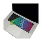 Assess Store MacBook Klavye Koruyucu Silikon Kılıf Türkçe Q Baskılı Uk-Ters L- Enter Tipi Air 13,6-15,3inç- Pro 14,2-16,2inç M1-M2-M3-M4 Pro Max Uyumlu, Ultra Ince Hafif Yıkanabilir Pembe Yeşil - 0,35 lt