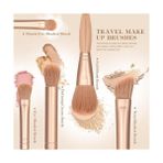 Assess Store Makyaj Fırçaları, 5 Pcs Seyahat Boyu Mini Set, Aynalı Saklama Kutusu Ile, Pembe Taşınabilir Fırça, Profesyonel Yüz ve Göz Makyajı Uygulaması Için Ideal, Pratik Çanta Boyu Günlük Kullanım - Kestane Akaju - Option-1