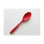Assess Store Silikon Kaşık + Silikon Mama Kaşığı 2’li Set - Dayanıklı, Çizmez, Tek Parça Tasarım (Kırmızı) - 1/100 Toz Ceviz