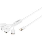 Assmann Digitus 4 Port USB 2.0 Hub, Kablo Formunda Çok Kollu, Plastikdigitus Slim Spider USB Hub