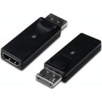 Assmann Digitus DisplayPort Adaptörü, DP Erkek - HDMI tip A Dişi, kilit mekanizmalı, siyah renkDigitus DisplayPort Adapter, Type DP-HDMI A M/F,w/interlock, black
