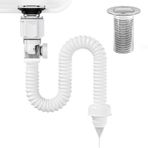 ASSRECT Banyo sifonu, gider takımı, lavabo, esnek tahliye hortumu ve pop-up filtre, gider tapası, koku geçirmez böcek drenaj kitleri, 300 – 950 mm arası uzatılabilir