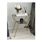AssuCasa Pars Metal Camlı Yan Sehpa Gold-bronz