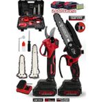 Assur 18V Çift Akülü Çelik Şanzıman Dal Budama Makası & Testeresi 2 Li Set - Kırmızı
