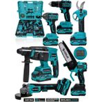 Assur 21V 6'lı Set Taşlama, Somun Sıkma, Budama Makası ve Testeresi, Matkap, Kırıcı/delici Hilti