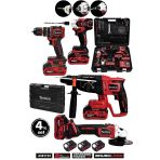 Assur Profesyonel 21V 4'Lü Set Somun Sıkma Sökme & Matkap & Kırıcı Delici Hilti & Taşlama