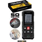 Assur Profesyonel Lazer Metre Terazili Dijital Mesafe Ölçer 50 Metre Ölçüm Cihazı Siyah Lazer Metre