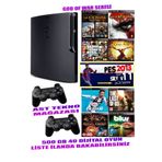 AST Sony Playstation 3 Slim 500 Gb ( Yenilenmiş ) 2 Kablosuz Kol 40 Dijital Oyun Garantili Ürün