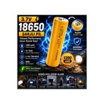 Astakos 🔋1 Adet 3.7 Volt 1200 mAh 18650 Şarjlı Pil Başlıklı Li-ion Lityum İyon Fener Pili🔋