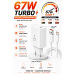 Astakos 67W Turbo Hızlı Şarj Aleti Full Set 6A Type-C Kablo Dahil Samsung Honor Redmi Xiaomi Uyumlu