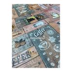 Astarlı fincan kahve yazılı kaymaz pvc yuvarlak muşamba masa örtüsü Kahverengi 140 x 140