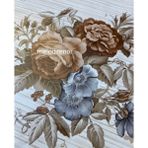 Astarlı Gonca Gül Çiçek Desen Kaymaz Pvc Muşamba Masa Örtüsü - Kahverengi - 100 x 140 cm