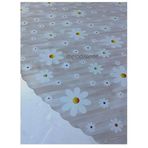 Astarlı kaymaz silinebilir papatya desen pvc yuvarlak muşamba masa örtüsü 140x140 cm Kahverengi 140 x 140