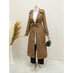 Astarlı Kemerli Trenckot - Taba - 46
