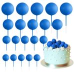 ASTARON 20 Adet Top Kek Süsü Süslemeleri Mini Balonlar Kek Süsü Çubuklar Kraliyet Mavisi Toplar Kek Seçimleri Kek Topper Toplar Düğün Doğum Günü Pastası Süslemeleri için Kek Süslemeleri