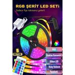 ASTEC 5 Metre Şerit Led RGB Animasyonlu Tak Çalıştır Kumandalı Trafolu RGB LED Şerit Parti Led Işık