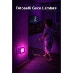 ASTEC Fotoselli Gece Lambası 1 Watt Tak Çalıştır Sensörlü Pembe Renk