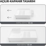 Astera Sürgülü Bulaşıklık Tabaklık, Oluklu ve Çatal Bıçaklık - Plastik 36X52CM