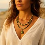 Asteria Elite Peridot Jasper Stres Kalkanı Denge Kolyesi