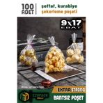 ASTOR AMBALAJ 100 Adet 9x17 Düz (BANTSIZ) Şeffaf Jelatin Parlak Kurabiye Aksesuar Poşeti Ambalaj Paketi