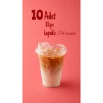 ASTOR AMBALAJ 10LU 350 cc Kapaklı SERT Plastik Bardak Pet Bardak Limonata Soğuk İçecek Kahve Latte Bardağı