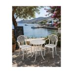 ASTORAL Likya Alüminyum Döküm Demonte Bahçe Takımı Balkon Masa Sandalye(2 sandalye+60 cm masa) beyaz