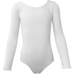 Astra Fit Moda Alfabeta Uzun Kollu Çocuk Bale Mayosu - 6 Yaş - Beyaz