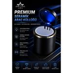 ASTRA LED Porselen / Seramik Yanmaz Koku Geçirmez Işıklı Lüx Oto Küllük Dumansız Kapaklı Araç İçi