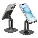 AstraGlam Döner cep telefonu standı, siyah, 2'li paket, telefon için sağlam masa tutucu, ev ve ofis için yer tasarrufu sağlayan tasarım, esnek ayarlanabilir
