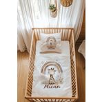 Astral Baby %100 Pamuk Saten Isme Özel Isimli Park Yatak Nevresim Takımı (70X120 CM) Sevimli Zürafa